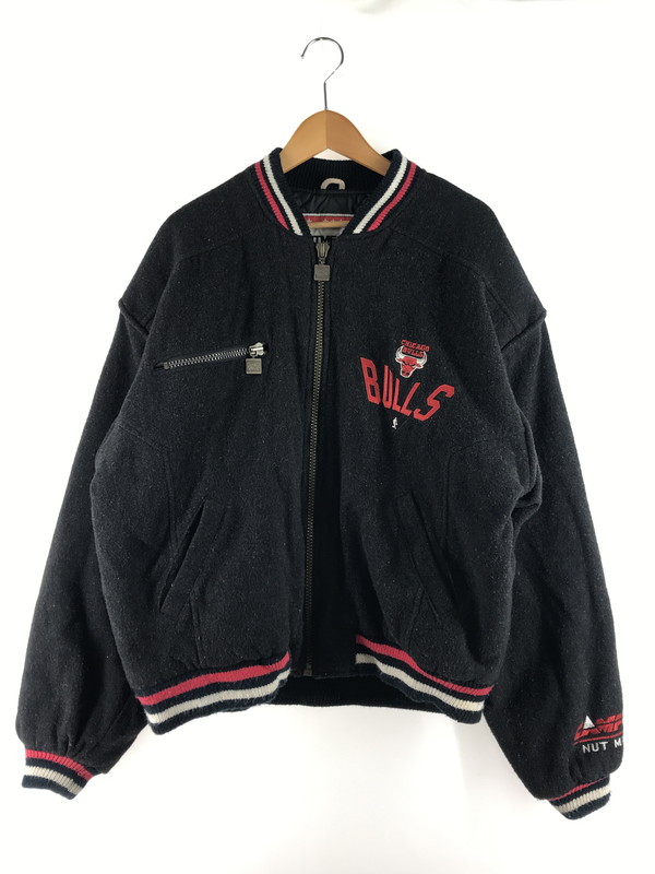百貨店SALE 20%OFF~【中古品】【メンズ】  NUTMEG BY CAMPRI 肉荳蒄 バイ カンプリ 90\u0027s CHICAGOBULLS WOLL STADIUM JACKET 90年月日 風の強い町ブルズ 刺? ウールスタジアムジャケット 146-250927-rt-07-tag 大いさ：L 色合い：黒いこと 生生世世Net店