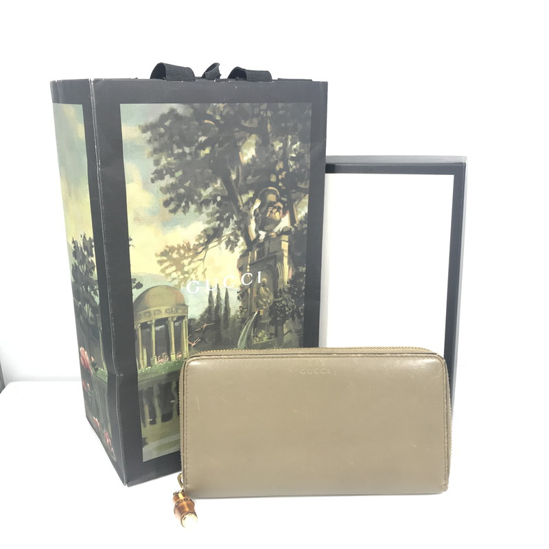 【中古品】【レディース】 NIMFAIR ROUND ZIP LONG WALLET 453158 493075 ニムフェア ラウンドジップ ロングウォレット 財布 181-251008-rt-05-tag カラー:ベージュ 万代Net店|万代Net店