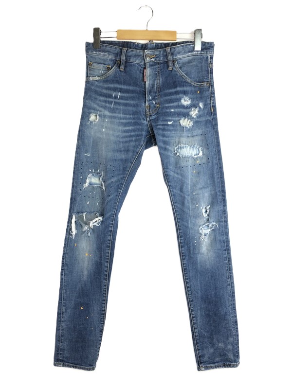 【中古品】【メンズ】 DSQUARED2 ディースクエアード KRUSH DAMAGE PROCESSING SKINNY DENIM PANTS S71LB0121 S30144 ダメージ加工スキニーデニムパンツ 151-251025-rt-11-tag サイズ：44 カラー：インディゴ 万代Net店