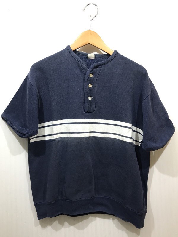 百貨店SALE 20%OFF~【中古品】【メンズ】  ALLEN A ウディアレン エー 60\u0027s HALF BUTTON S/S CREWNECK SWEAT 60年月日 二分の一名取り草 遊撃手捩り 労働者の一団素っ首 流汗 ヴィンテージ 146-251115-rt-12-tag 大きさ：L 色つや：米国海軍 生生世世Net店