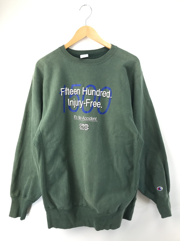 【現状渡し品】【メンズ】 Champion チャンピオン 90'S REVERSE WEAVE SEEDORFF MASONRY INC CREWNECK SWEAT リバースウィーブ クルーネック スウェット 146-251120-na-13-tag サイズ：XL カラー：グリーン 万代Net店
