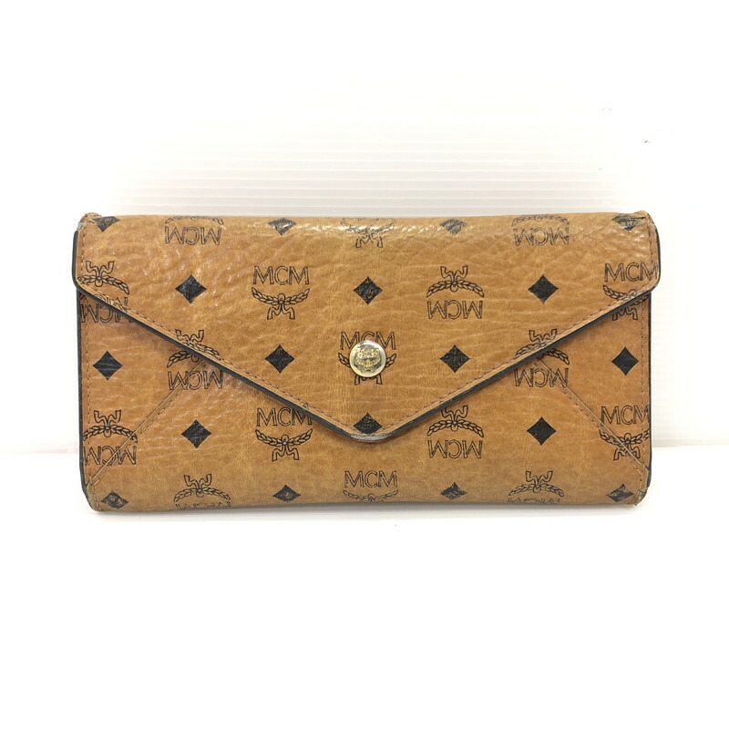 【BIGお買い物ラリー★30%OFFセール中】エム・シー・エム MCM 長財布ロゴグラム ヴィセトスオリジナル ベージュ ブラック レディース 中古 2100090000750415-1.jpg
