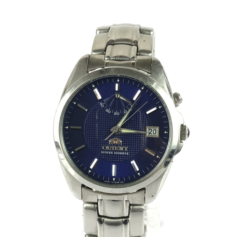 【中古品】【メンズ】 ORIENT オリエント POWER RESERVE EX0B-C0 パワー リザーブ 自動巻き 腕時計 197-251217-na-05-tag カラー：シルバー 万代Net店