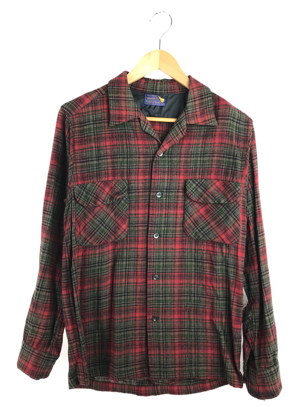 【現状渡し品】【メンズ】 PENDLETON ペンドルトン 60'S BOARD SHIRT 60年代 ボードシャツ チェックシャツ 長袖シャツ 146-251224-na-05-tag サイズ：L カラー：レッド系 万代Net店