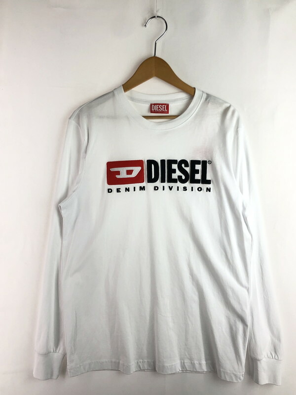 【中古品】【メンズ】 DIESEL ディーゼル T-JUST-LS-DIV A03768 0AAXJ ロゴ Tシャツ 長袖Tシャツ 141-260106-na-17-tag サイズ：S カラー：ホワイト 万代Net店