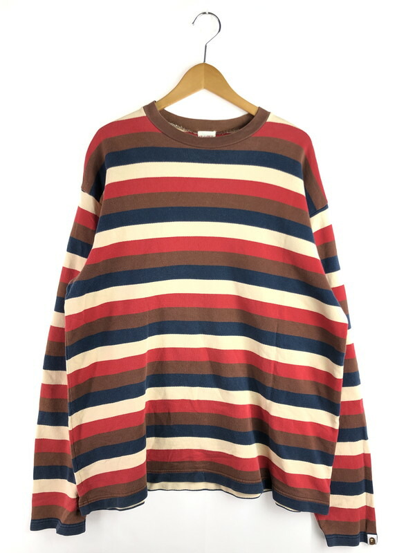 楽天市場】エイプ APE コットン100% ボーダー柄 長袖 カットソー