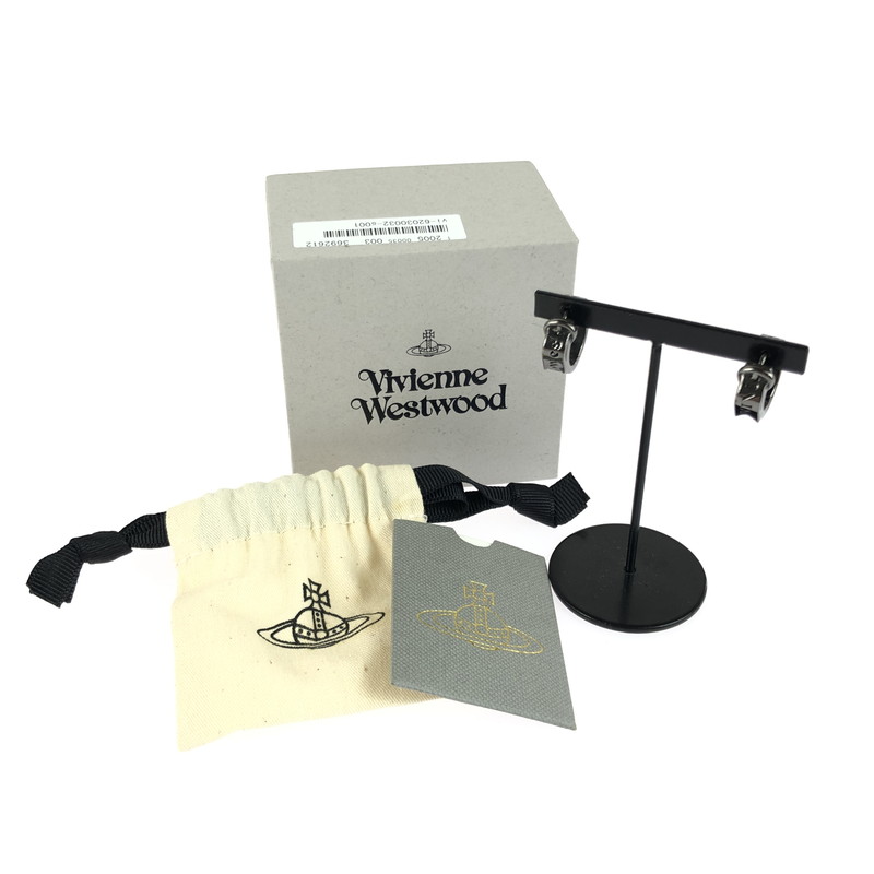 【中古品】【メンズ】 Vivienne Westwood ヴィヴィアンウエストウッド BOBBY HOOP EARRINGS ボビー フープ ピアス 付属品 182-260112-na-07-tag 色つや：黒いこと系 生生世世Net店