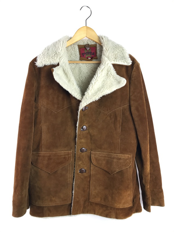 【現状渡し品】【メンズ】 PYPSA SUEDE BOA COAT スエード ボアコート アウター 146-260117-na-18-tag サイズ：40 カラー：ブラウン 万代Net店
