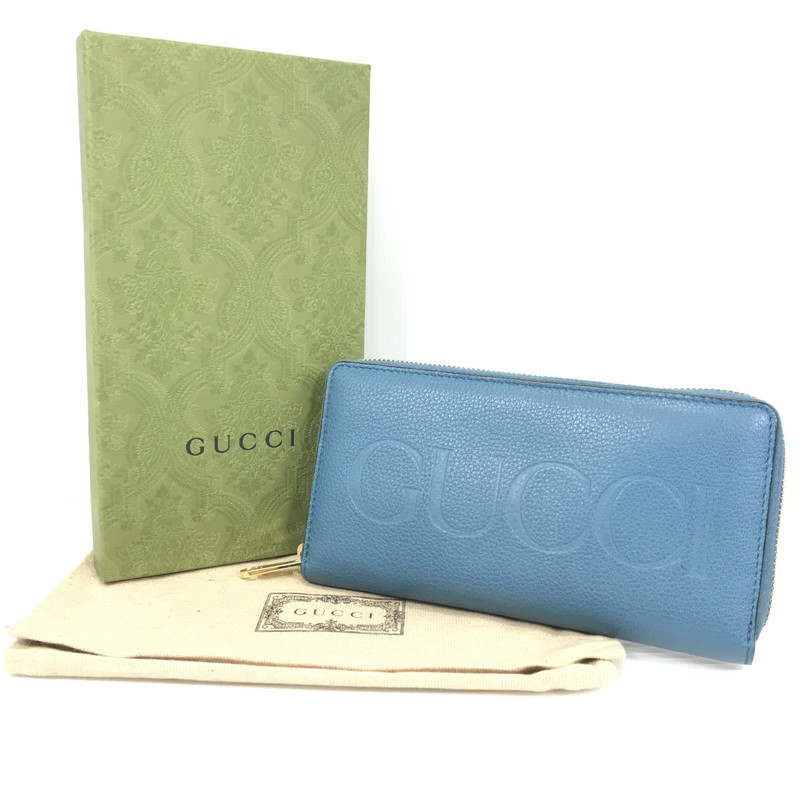 【中古品】【メンズ】 GUCCI グッチ LOGO ZIP AROUND WALLET 658691 ロゴタイプ ジップアラウンド ウォレット 長紙入れ 181-260118-na-01-tag 色つや：青み 生生世世Net店