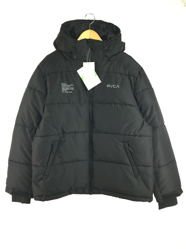 【中古美品】【メンズ】 RVCA ルーカ HOODED PUFFER JACKET BLACK BF042760 フーデッド パファー ジャケット アウター 142-260121-rt-20-tag サイズ：L カラー：ブラック 万代Net店