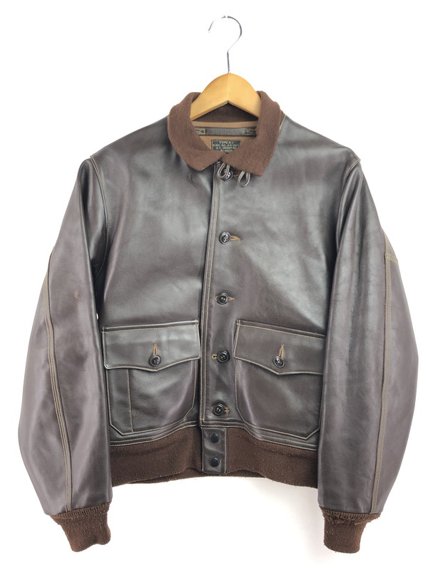 【現状渡し品】【メンズ】 Buzz Rickson's バズリクソンズ DRAWING NO.AN-6501 A.C.ORDER NO. 31-800P HORSE SKIN TYPE A-1 JACKET M83083 ホーススキン A-1 ジャケット 145-260130-rt-15-tag サイズ：36 カラー：ブラウン 万代Net店