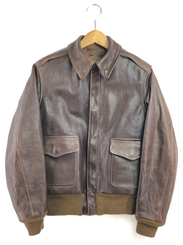 【現状渡し品】【メンズ】 Buzz Rickson's バズリクソンズ HORSE LEATHER A-2 JACKET BR80105 ホースレザー A-2 ジャケット 145-260130-rt-16-tag サイズ：34 カラー：ブラウン 万代Net店