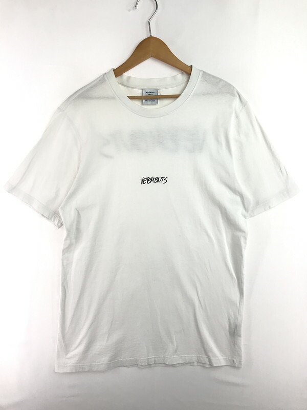 【現況乗り合い船品】【メンズ】  VETEMENTS ヴェトモン 20AW JEANS LOGO T-SHIRT 20年秋冬 デニム ロゴタイプ プルオーバー トップス 141-260131-rt-01-tag 大きさ：L 色合い：白いこと 未来永劫Net店