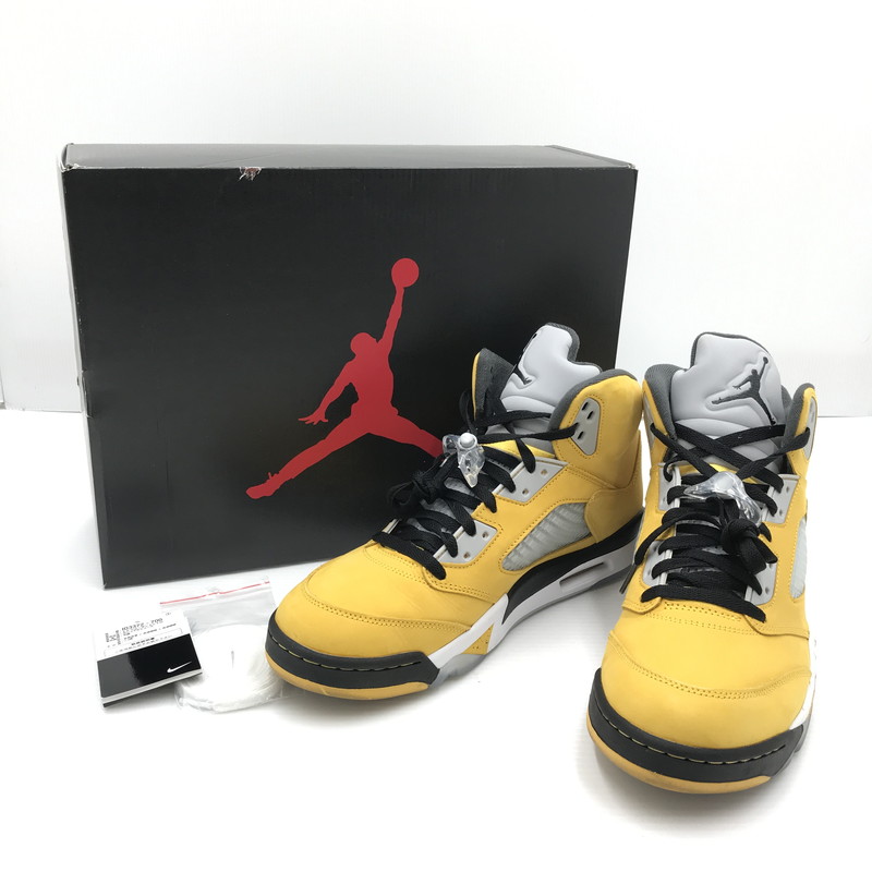 【中古品】【メンズ】  AIR JORDAN 5 RETRO IO3372-700 エアジョーダン 5 レトロ スニーカー 靴 160-260201-na-03-tag 大きさ：31糎 US 13 色合い：VARSITY MAIZE/BLACK-WOLF GREY-ANTHRACITE 未来永劫Net店