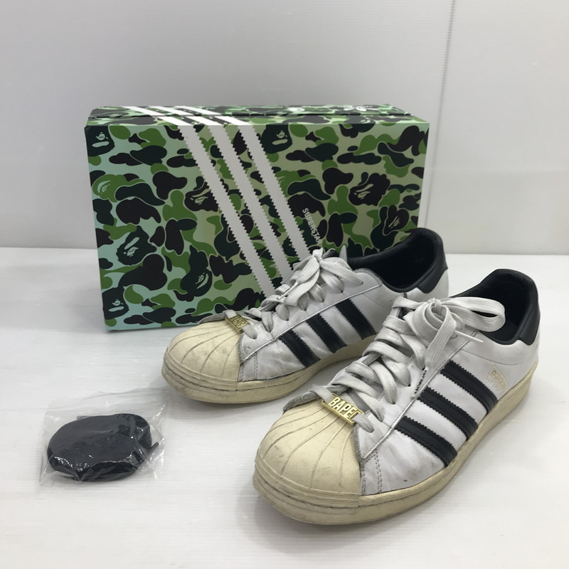 【現状渡し品】【メンズ】 adidas アディダス × A BATHING APE アベイシングエイプ GZ8980 21SS SUPERSTAR 80S スーパースター スニーカー 靴 161-260211-na-20-tag サイズ：28cm US 10 カラー：FTWWHT/CBLACK/OWHITE 万代Net店
