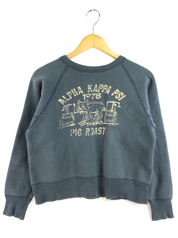 【中古品】【メンズ】 WAREHOUSE ウエアハウス BODIES ボディ PIG ROAST CREWNECK SWEAT ピッグ ロースト クルーネック スウェット 145-260216-rt-12-tag サイズ：36 カラー：ブルー系 万代Net店