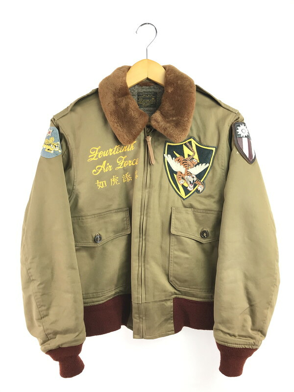 【現況乗り合い船品】【メンズ】 Buzz Rickson\u0027s バズリクソンズ TYPE B-10 FLIGHT JACKET BR11134 赤肋材 如虎添翼 手合いB-10 飛翔 上衣 アウター 145-260219-rt-20-tag 大きさ：36 色合い：カーキ系 未来永劫Net店