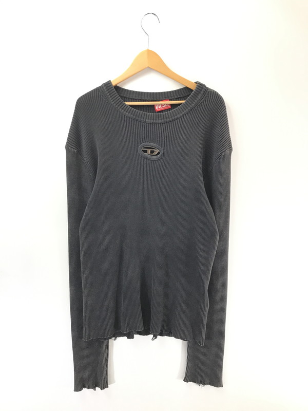 【中古品】【メンズ】 DIESEL ディーゼル PLATE LOGO KNIT K-DARIN-D A17512 0AKBQ Dプレートロゴ ニット 141-260221-rt-13-tag サイズ：XL カラー：ブラック 万代Net店