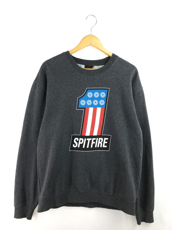 【中古品】【メンズ】 SPITFIRE スピットファイア NO.1 LOGO CREWNECK SWEAT クルーネック スウェット トレーナー 142-260224-na-13-tag サイズ:L カラー:グレー 万代Net店|万代Net店