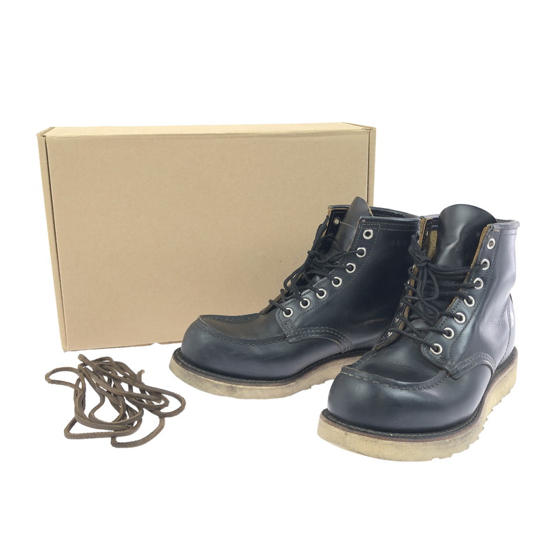 【中古品】【レディース】 RED WING レッドウィング IRISH SETTER 6-INCH MOC TOE 9874 アイリッシュセッター 6in モックトゥ 犬下げ札 刷り直す 細工物ブーツ 靴 164-260303-yy-10-tag 大いさ：24.5糎/US6.5D 色合い：黒いこと 生々世々Net店 ワーク-靴