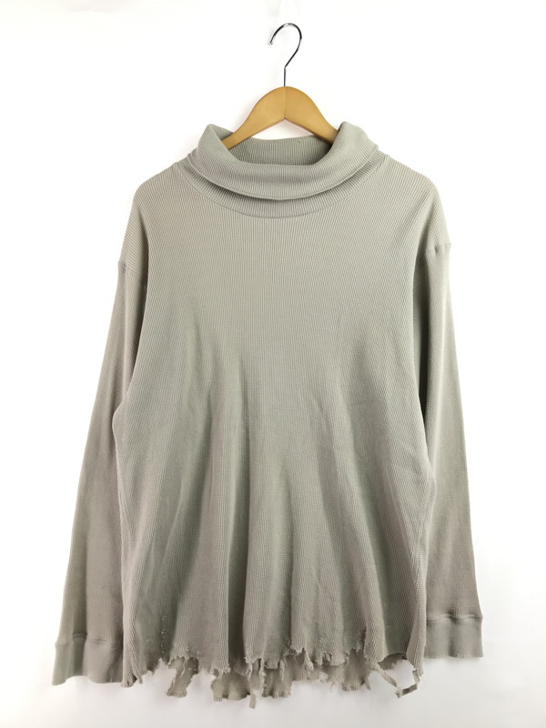 【中古品】【メンズ】 ANCELLM アンセルム DAMAGE WAFFLE HI-NECK LS T-SHIRT ANC-CT135 ダメージ ワッフル ハイネック Tシャツ 140-260309-na-12-tag サイズ：2 カラー：GREIGE 万代Net店