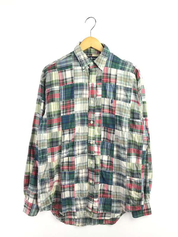 【中古品】【メンズ】 RALPH LAUREN ラルフローレン 90\u0027s L/S BD PATCHWORK SHIRT BLAIRE 90年月日 ロング捩り 名取り草落ちこむ パッチワーク プルオーバー 146-260313-rt-04-tag 大きさ：S 色合い：マルチ色合い 未来永劫Net店