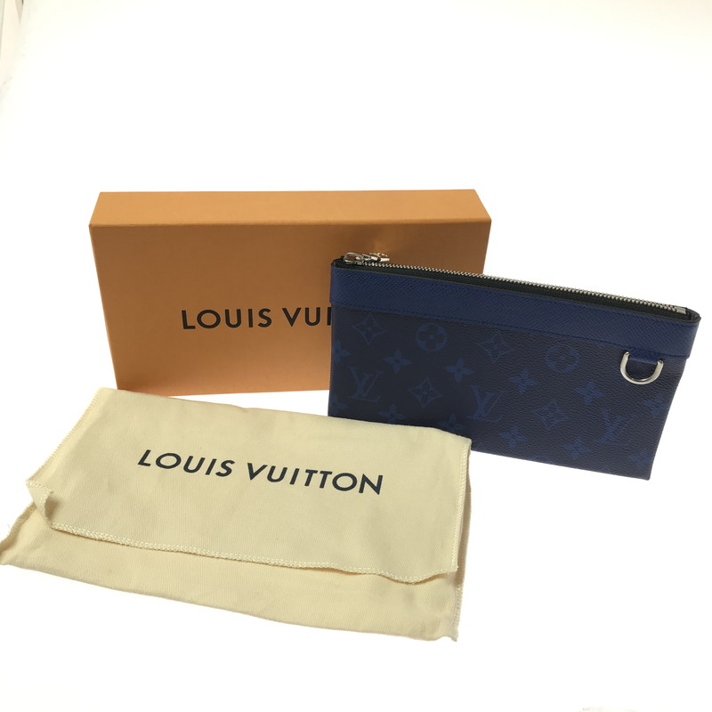 【中古美品】【メンズ】 LOUIS VUITTON ルイ・ヴィトン タイガラマ ポシェット ディスカバリー SP3159 M30278 クラッチバッグ ポーチ 179-260331-na-02-tag カラー：ブルー 万代Net店