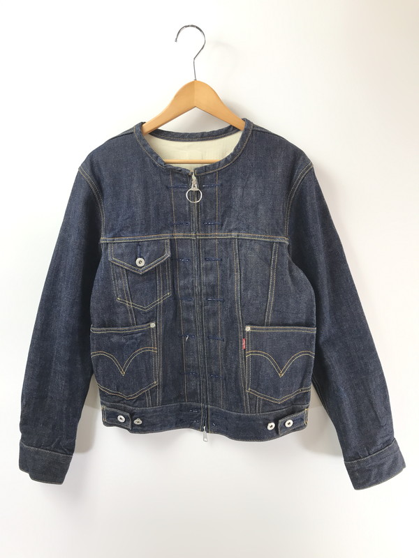 【中古品】Levi\'s リーバイス LEFTY JEAN BY TAKAHIRO KURAISI レフティジーンバイタカヒロクライシ NO COLLAR 3RD DENIM JACKET LJJ04-0001 ノーカラー サード デニムジャケット 140-260402-rt-04-tag サイズ：M カラー：ブルー 万代Net店
