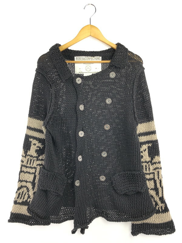 百貨店SALE 10%OFF~【中古品】【メンズ】  ROBES\u0026CONFECTIONS 置き目ブス＆コンフェクションズ LINEN LOWGAUGE CARDIGAN リネン 置き目ゲージ ジレー 140-260404-rt-09-tag 大きさ：3 色合い：黒いこと 未来永劫Net店