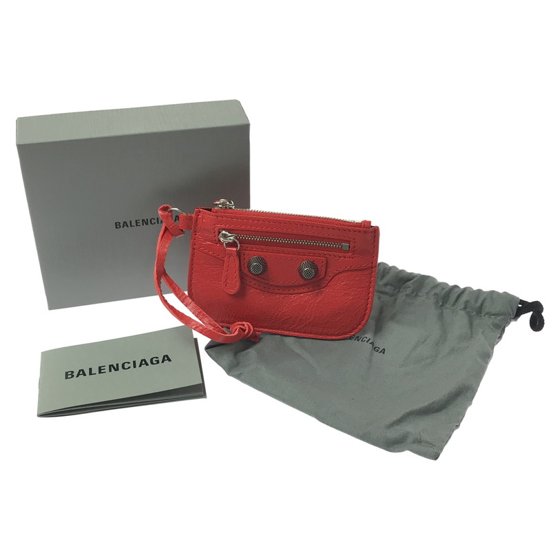 【中古美品】【メンズ】 BALENCIAGA バレンシアガ LE CAGOLE COIN \u0026 CARD CASE ル カゴール 鋳貨＆歌留多容れもの 銭入れ 181-260418-na-07-tagh 色合い：赤いこと 生生世世Net店