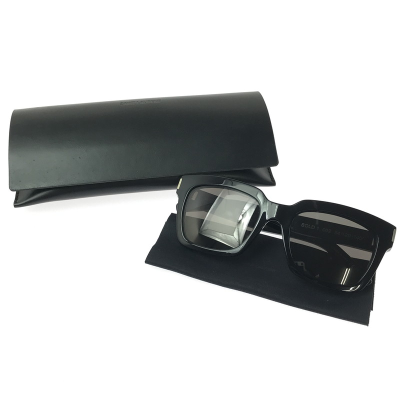 【中古品】【メンズ】 SAINT LAURENT サンローラン BOLD1 002 SUNGLASSES 黒眼鏡 アイウェア 添え物 203-260420-na-23-tagh 大きさ：54□20 140 色つや：黒いこと 万劫末代Net店