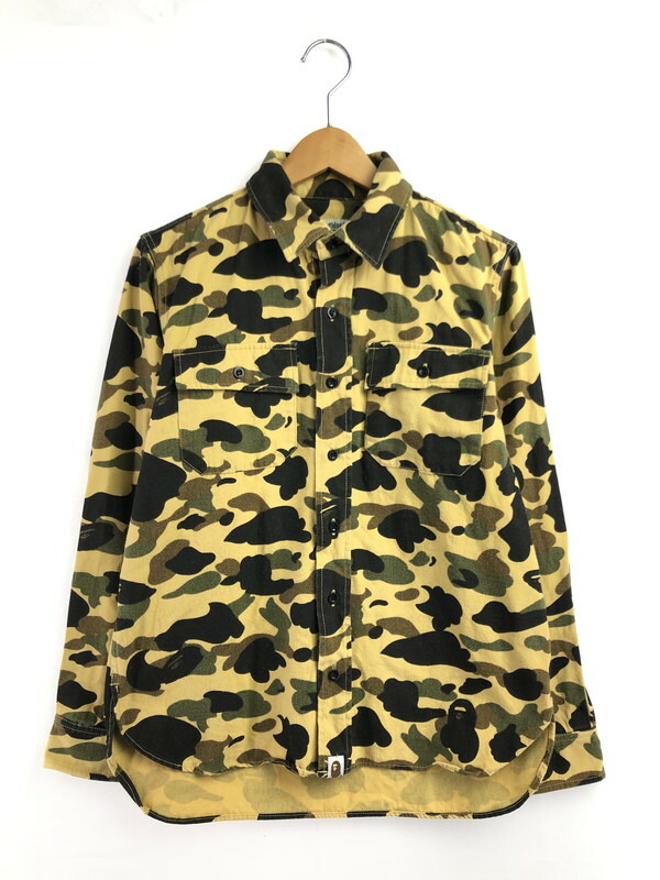 【中古品】【メンズ】  A BATHING APE アベイシングエイプ 1ST CAMO L/S SHIRT 家鴨 長袖プルオーバー 142-260425-na-09-tagh 大きさ：S 色合い：家鴨 未来永劫Net店