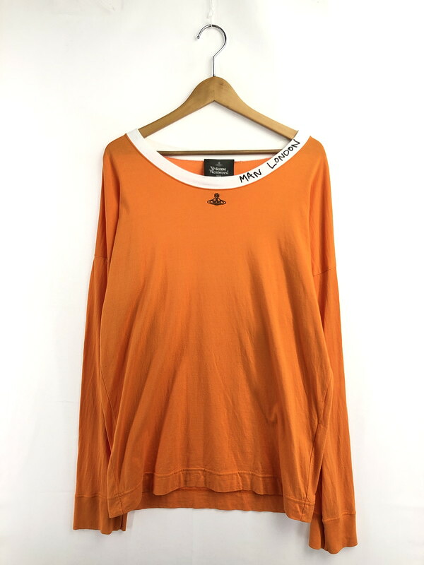 百貨店SALE 10%OFF~【中古品】【メンズ】  VIVIENNE WESTWOOD MAN ヴィヴィアンウエストウッド マン HIGH NECK L/S TEE VW-LP-72596 ハイネック ロング捩り Ｔシャツ トップス 141-260426-rt-03-tagh 大きさ：46 色つや：オレンジ色 生生世世Net店