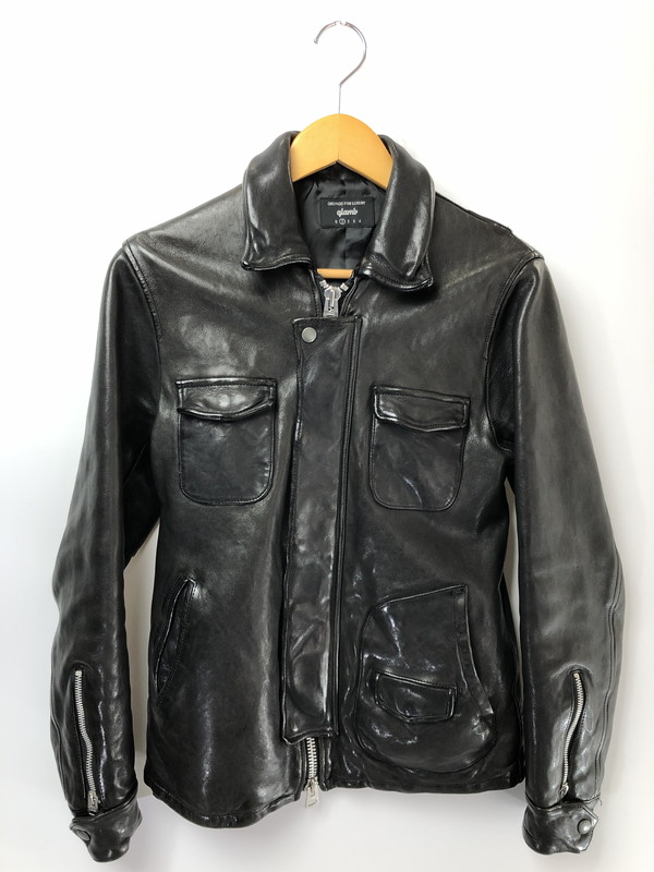 百貨店SALE 10%OFF~【中古品】【メンズ】  GLAMB 瓦 ROSSO RIDERS GB0318/JKT05 ロッソライダース 子ヒツジなめし革 上衣 アウター 142-260428-yy-11-tag 大いさ：1 色合い：黒いこと 生生世世Net店