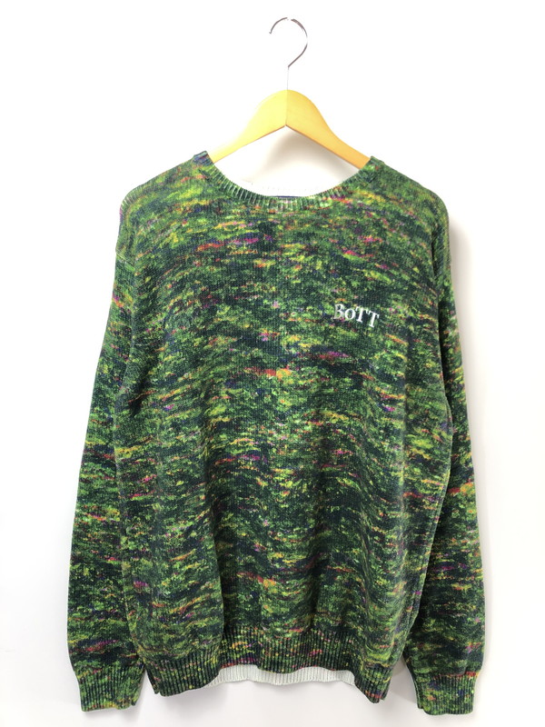 【中古品】【メンズ】 BOTT ボット ROCK COTTON KNIT 261BOTT13 ロックコットンニット セーター トップス 142-260428-yy-07-tag サイズ：L カラー：グリーン系 万代Net店｜万代Net店