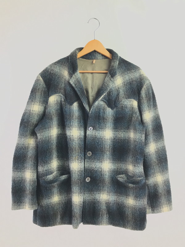 【現況乗り合い船品】【メンズ】  TREGO\u0027S WESTWEAR トレゴズ ウェストウェア 60\u0027s VINTAGE WESTERN WOOL JACKET 60日付け ヴィンテージ ウエスタン 毛糸 上衣 アウター 146-260429-yy-18-tag 大きさ：T-W 色合い：青味 万劫末代Net店