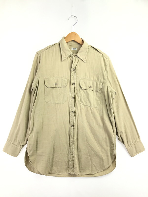 【中古品】【メンズ】  ARROW 矢 50\u0027s VINTAGE L/S SHIRT 50年月日 ヴィンテージ ロング捩り プルオーバー 亜米利加製 長袖 トップス 146-260429-yy-02-tag 大きさ：15 色合い：ベージュ 未来永劫Net店
