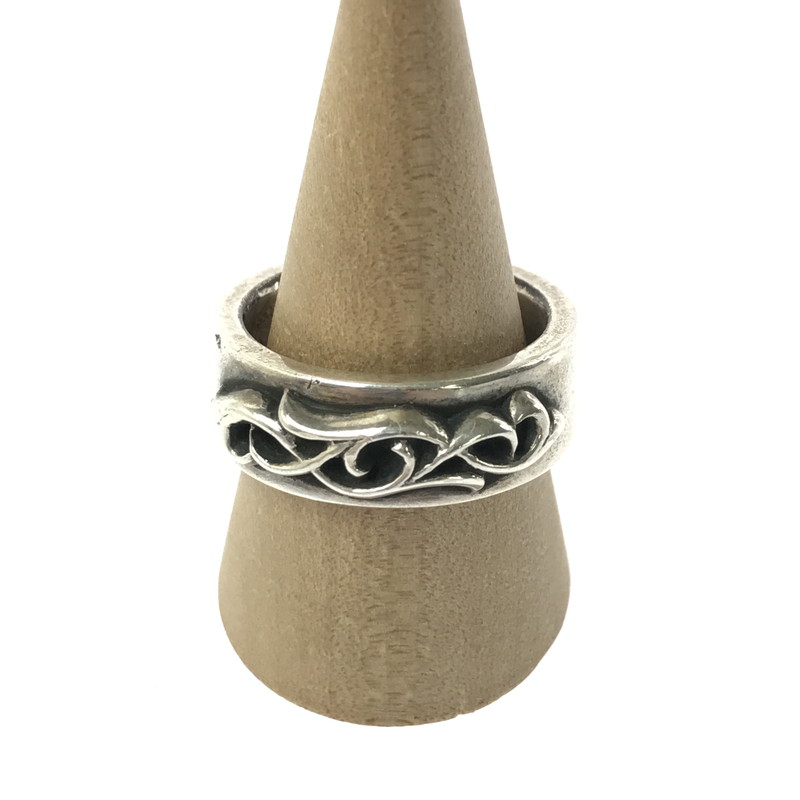 【中古品】【メンズ】  CHROME HEARTS クロムハーツ SV925 DOUBLE NARROW VINE BAND RING ダブル ナロー ヴァイン ダンス楽隊 輪っか 指環 付属物 190-260502-na-03-tag 色つや：しろがね色 生生世世Net店