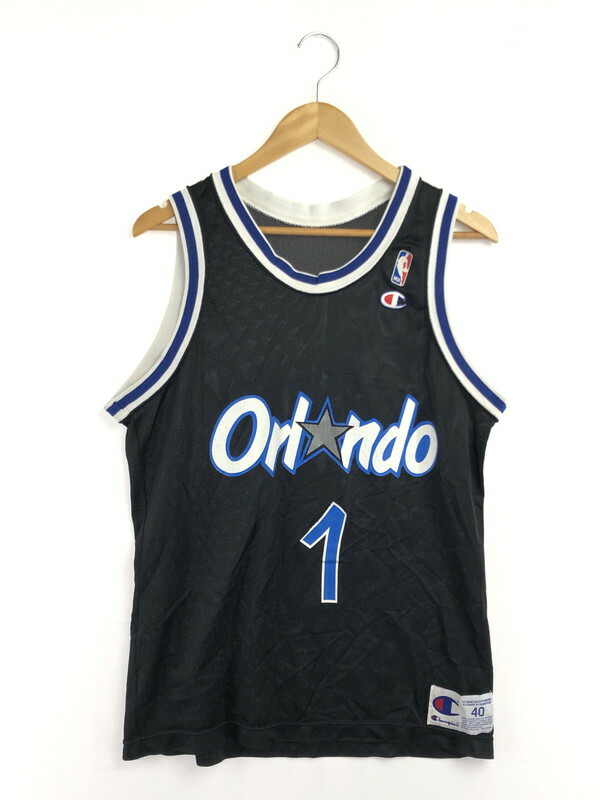 【中古品】【メンズ】  Champion はやりっ児 ORLANDO MAGIC GAME SHIRT オーランド 神通力 取り組みプルオーバー USA製 146-260509-na-12-tag 大きさ：40 色合い：黒いこと 未来永劫Net店