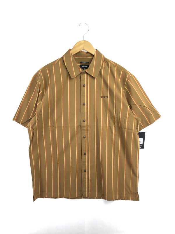 【中古品】【メンズ】  BRIXTON ブリクス英トン CRU STRIPE S/S SHIRT 01445 縞模様 遊撃手捩り プルオーバー 半袖プルオーバー トップス 142-260509-rt-02-tag 大いさ：M 色合い：赤銅色 生々世々Net店 トップス-カジュアルシャツ
