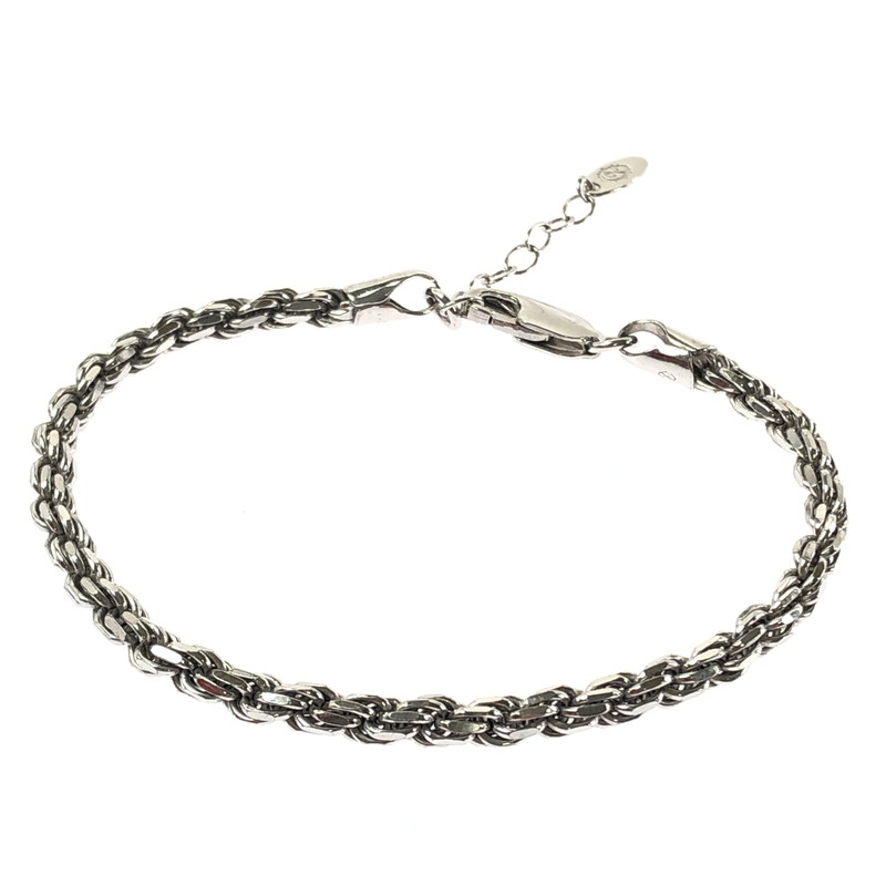【中古品】 AVALANCHE アヴァランチ SV925 SILVER ROPE BRACELET 080HCMD スターリングしろがね色 縄索 腕輪 佩び物 しろがね色 192-260515-ty-05-tagh 色合い：しろがね色 未来永劫Net店