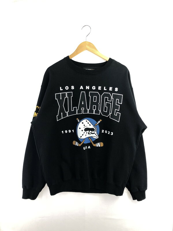 【中古品】【メンズ】  XLARGE エクストララージ HOCKEY CREWNECK SWEAT 101231012004 フィールドホッケー 労働者の一団素っ首 流汗 調教師 150-260516-na-18-tagh 大きさ：L 色つや：黒いこと 生生世世Net店