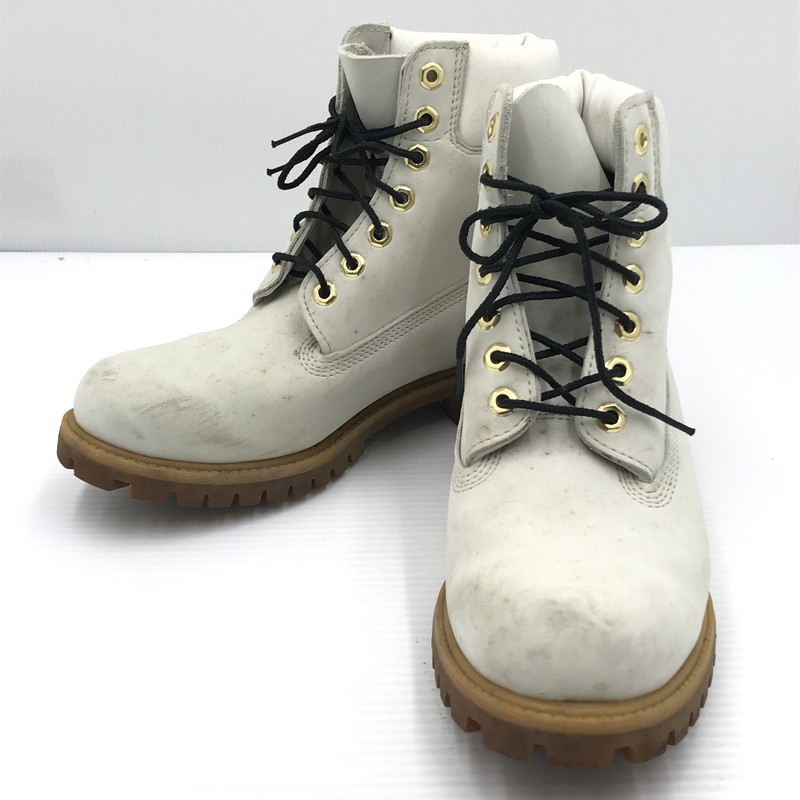 【中古品】【メンズ】  TIMBERLAND PRIMALOFT PREMIUM BOOT \"WHITE NUBUCK\"" A15RN プリマ屋根裏部屋 割り増し金 ブーツ \""ホワイトヌバック” ブーツ シューズ 靴 164-260521-ki-07-tagh 大きさ：7.5W 色合い：白いこと 未来永劫Net店"