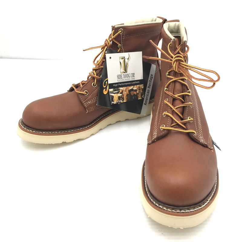 【中古品】【メンズ】  THOROGOOD ソロ好ましい 814-4355 プレーントゥ 油絵の具タン なめし革 ブーツ シューズ 靴 164-260521-ki-08-tagh 大きさ：9D 色合い：赤銅色 未来永劫Net店