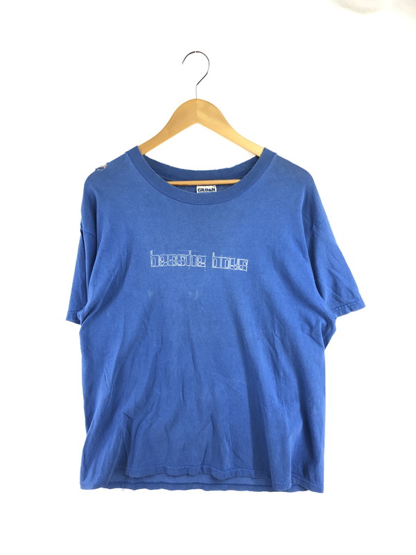 【ジャンク品】【メンズ】  BEASTIE BOYS ビースティ ボーイズ GILDAN ギルダン HELLO NASTY S-S TEE 月暈 ナスティ プルオーバー 半袖プルオーバー 146-260531-na-12-tagh 大きさ：L 色つや：青み 生生世世Net店