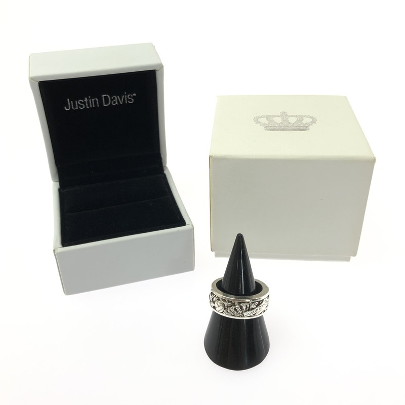 【中古品】【メンズ】  JUSTIN DAVIS ジャスティンデイビス HOLY SACRAMENT RING  SRJ202 2 10 SV925 ホーリー カリフォルニア州の州都 輪っか 指環 佩び物 192-260601-na-19-tagh 色合い：しろがね色 未来永劫Net店