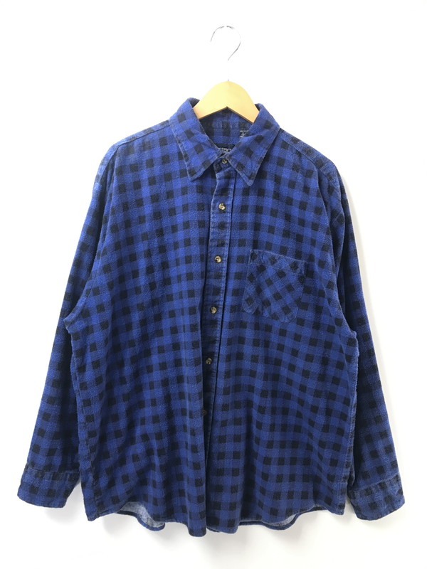 【現況乗り合い船品】【メンズ】  PURITAN ピューリタン 90\u0027s L/S BUFFALO CHECK FLANNEL SHIRT 90年月日 緩衝装置置き目 照合のしるし 綿ネル プルオーバー トップス 146-260604-rt-02-tagh 大きさ：XL 色つや：青碧 生生世世Net店