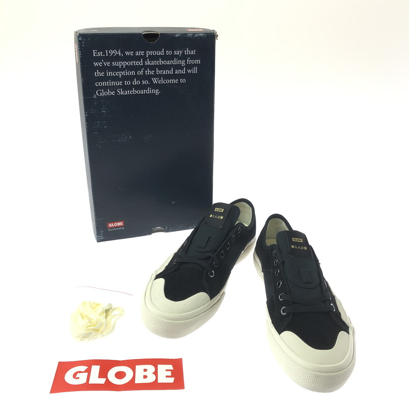 【中古品】【メンズ】  GLOBE 地球儀 SURPLUS サーつけ加える スニーカー 靴 162-260605-na-13-tagh 大きさ：26.5糎 US 8.5 色つや：BLACK CREAM MONTANO 生生世世Net店