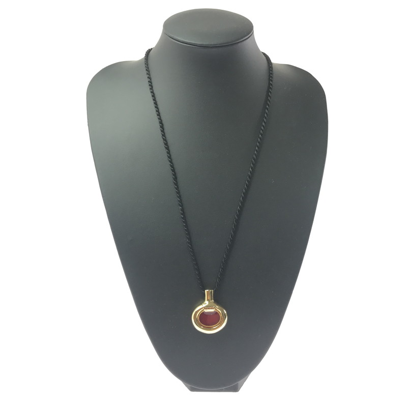 【中古品】【メンズ】  OLD HERMES 年寄りの エルメス PERFUME BOTTLE NECKLACE パヒューム 瓶 主題 シャンデリヤ 首飾り 佩び物 182-260607-na-16-tagh 色合い：黒いこと/ゴールド 未来永劫Net店