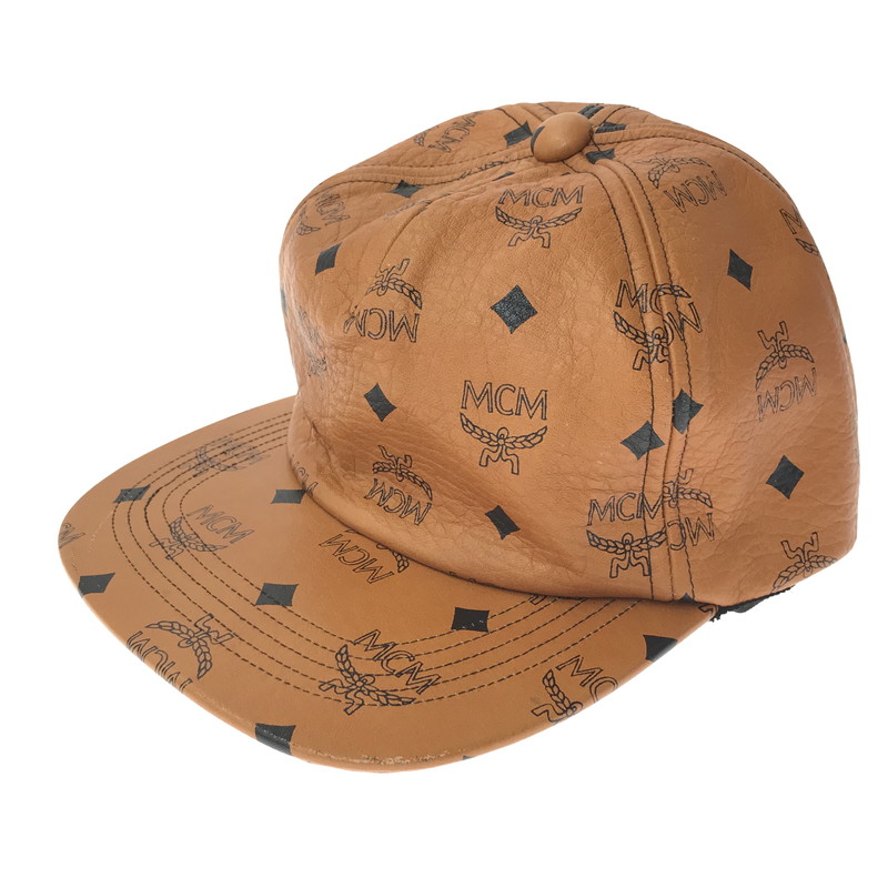 【中古品】【メンズ】  MCM エムシーエム × PHENOMENON 事象 LEATHER CAPMCMBCP-001 なめし革 旗がしら かぶり笠 185-260611-rt-09-tagh 色合い：赤銅色 未来永劫Net店
